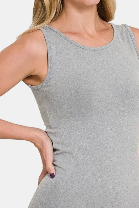 Scoop Neck Seamless Tank Top / H GREY