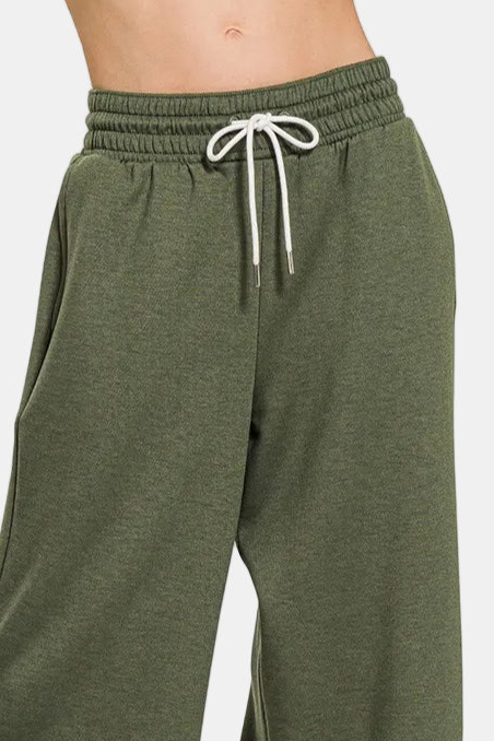 Scuba Drawstring Pants / DK OLIVE