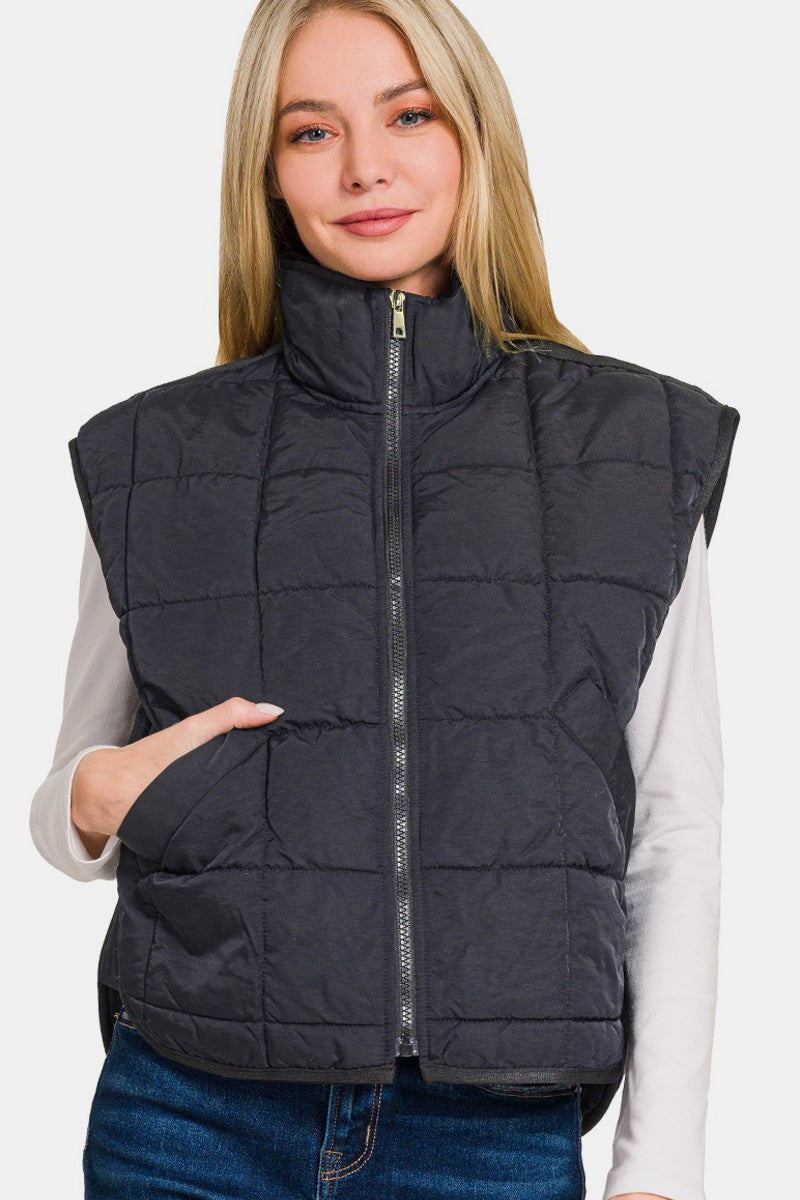 High Neck Puffer Vest