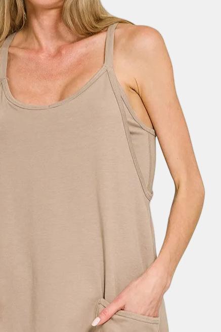 Mini Dress with Built-in Romper Liner / ASH MOCHA