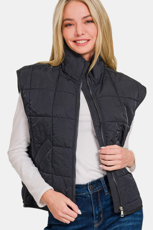 High Neck Puffer Vest