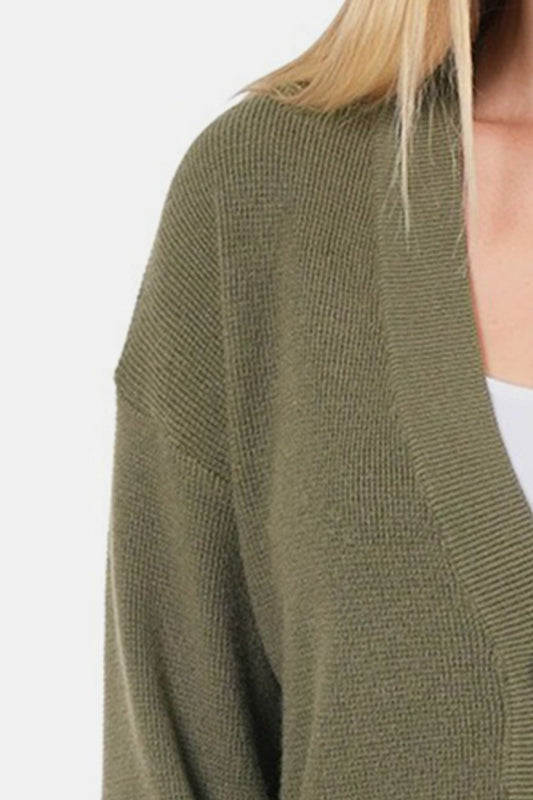 Viscose Sweater Cardigan / DK OLIVE