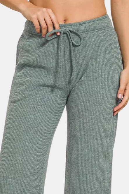 Ribbed Drawstring Lounge Pants / ASH JADE