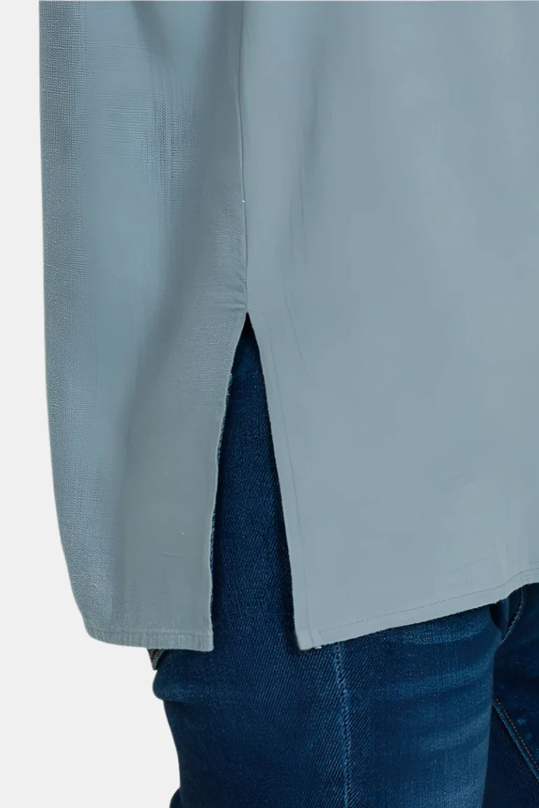 Linen 3 Button Vest / BLACK