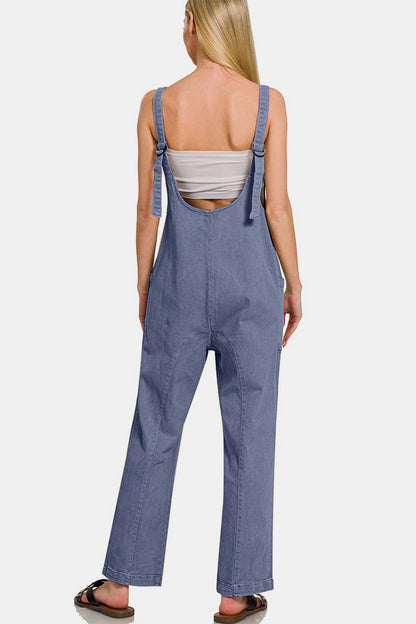 Casual Adjustable Strap Baggy Jumpsuit With Pocket