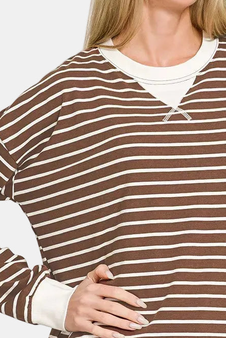 Striped Pullover / BROWN