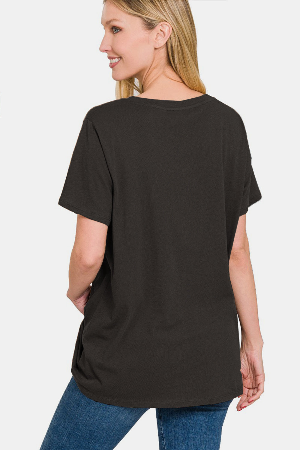 Cotton Short Sleeve V-Neck Tee