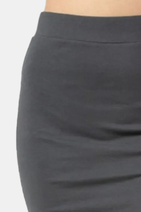 Premium Cotton Basic Knee Skirt / ASH GREY