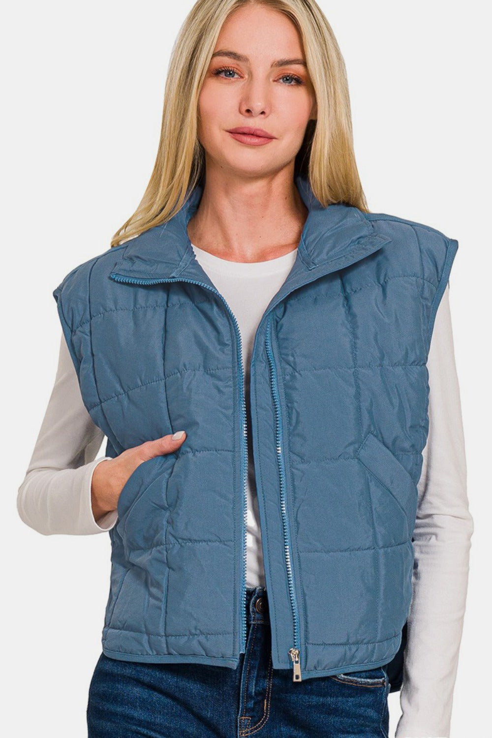 High Neck Puffer Vest