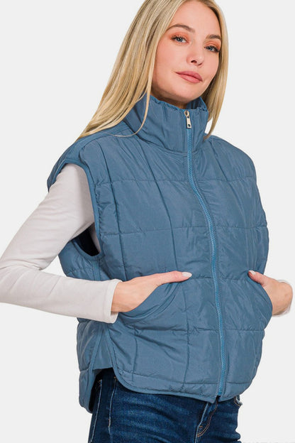 High Neck Puffer Vest