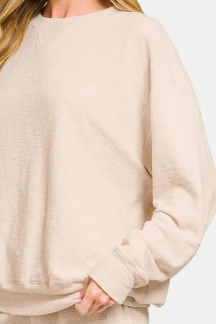 Slub Pullover & Shorts Set / SAND BEIGE