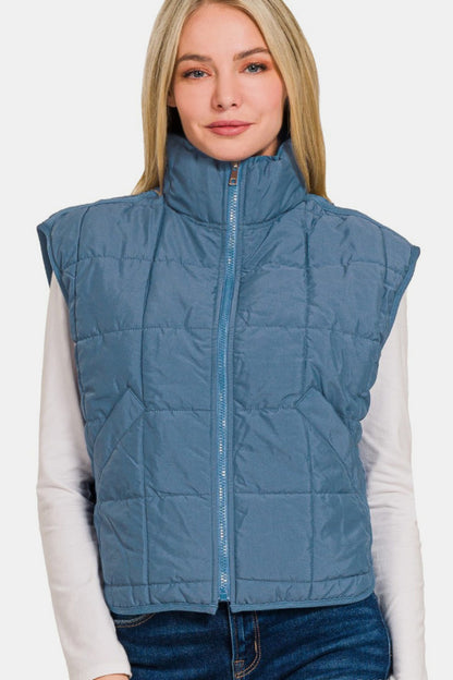 High Neck Puffer Vest