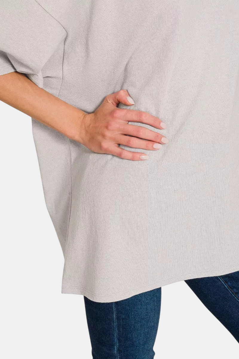 Oversized Short Sleeve Tunic Tee / H GREY