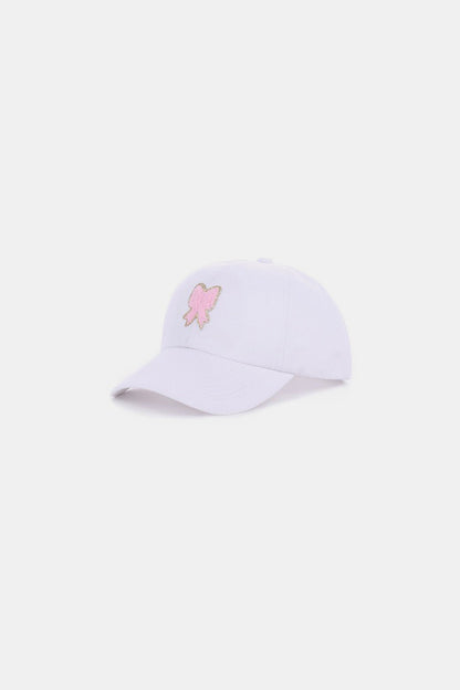 Ribbon Bow Chenille Patch Baseball Cap Hat