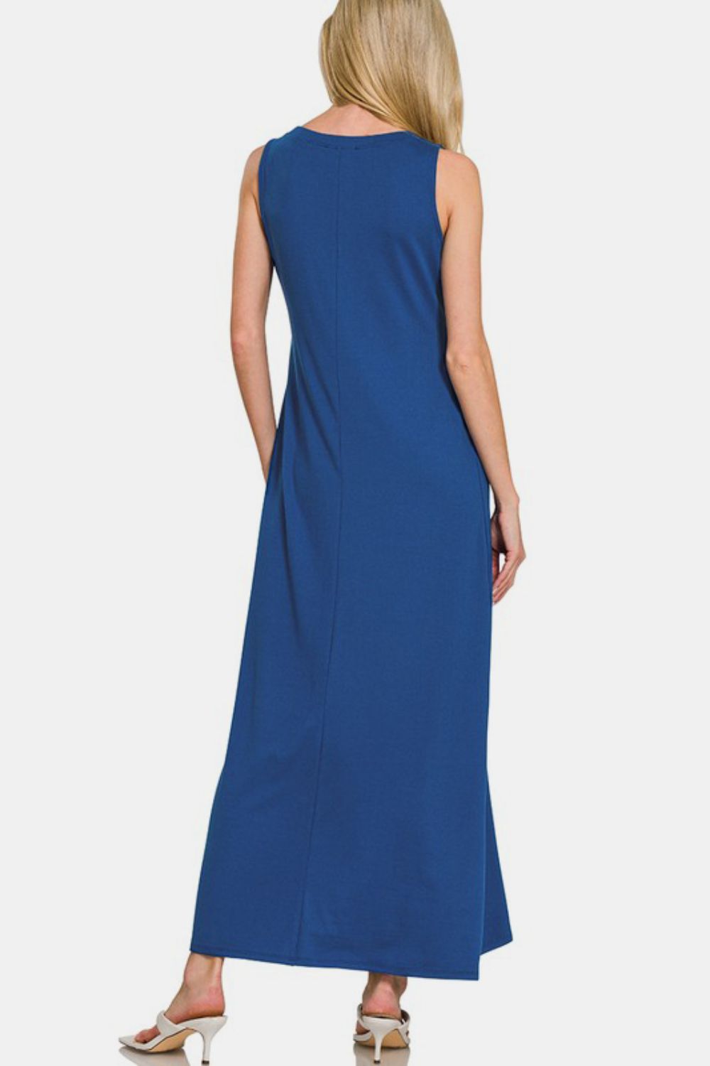 Sleeveless Flared Scoop Neck Maxi Dress