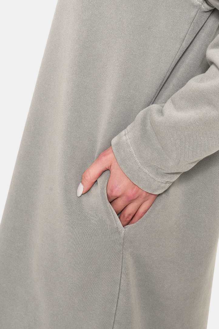Soft Fleece Pigment Dye Sweatshirt Dress / MOCHA