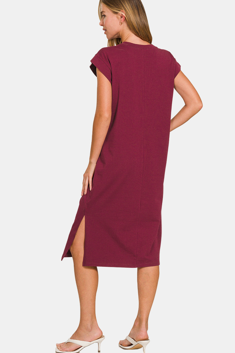Round Neck Short Sleeve Midi Dress / ASH JADE