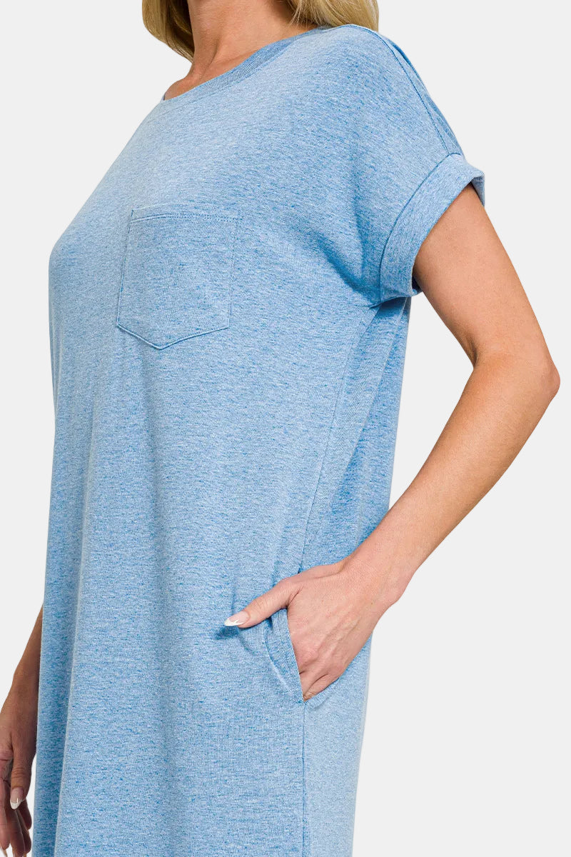 Cotton Short Sleeve Midi Dress / RUBY