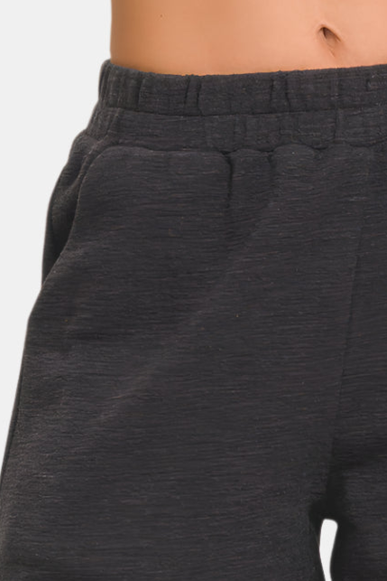 Cotton Slub Short Pants / BLACK