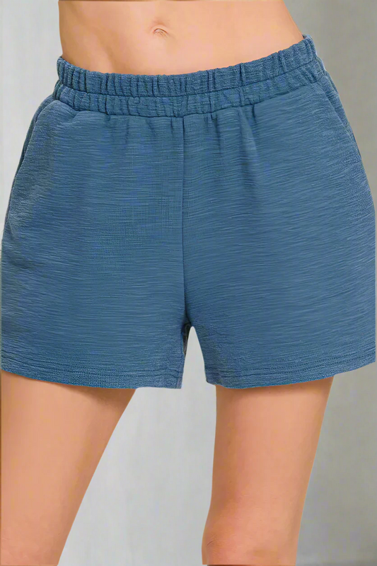 Cotton Slub Short Pants / DUSTY BLUE