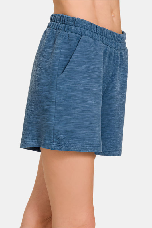 Cotton Slub Short Pants / DUSTY BLUE