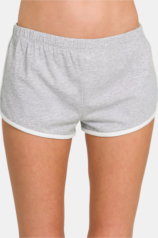 Elastic Waistband Dolphin Shorts / H GREY