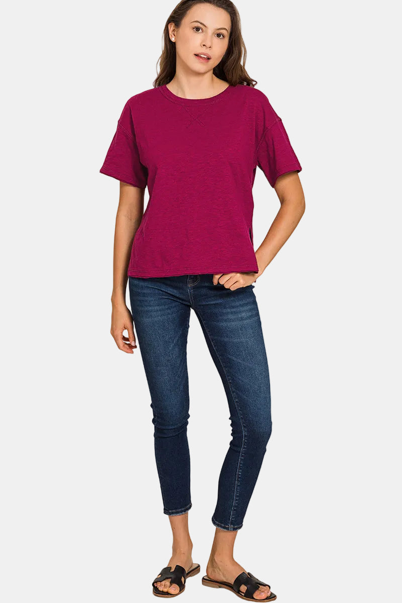 Cotton Slub Short Sleeve Tee / ASH MOCHA