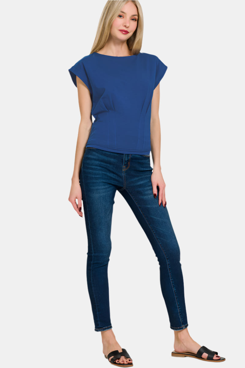 Gathered Waist Top / HOT PINK