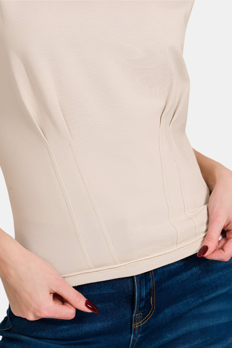 Gathered Waist Top / HOT PINK