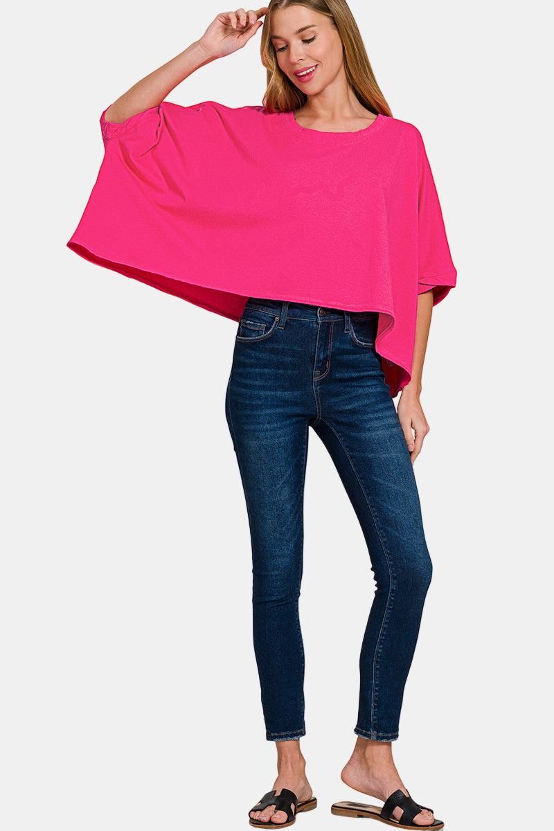 Premium Cotton Oversized Round Neck Box Tee / WHITE