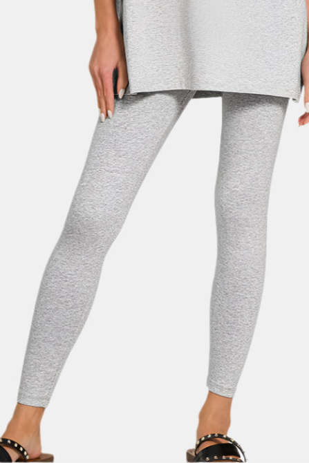 Cotton Round Neck Top & Legging Set / H GREY