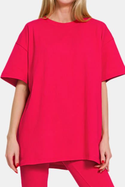 Cotton Round Neck Top & Legging Set / RUBY