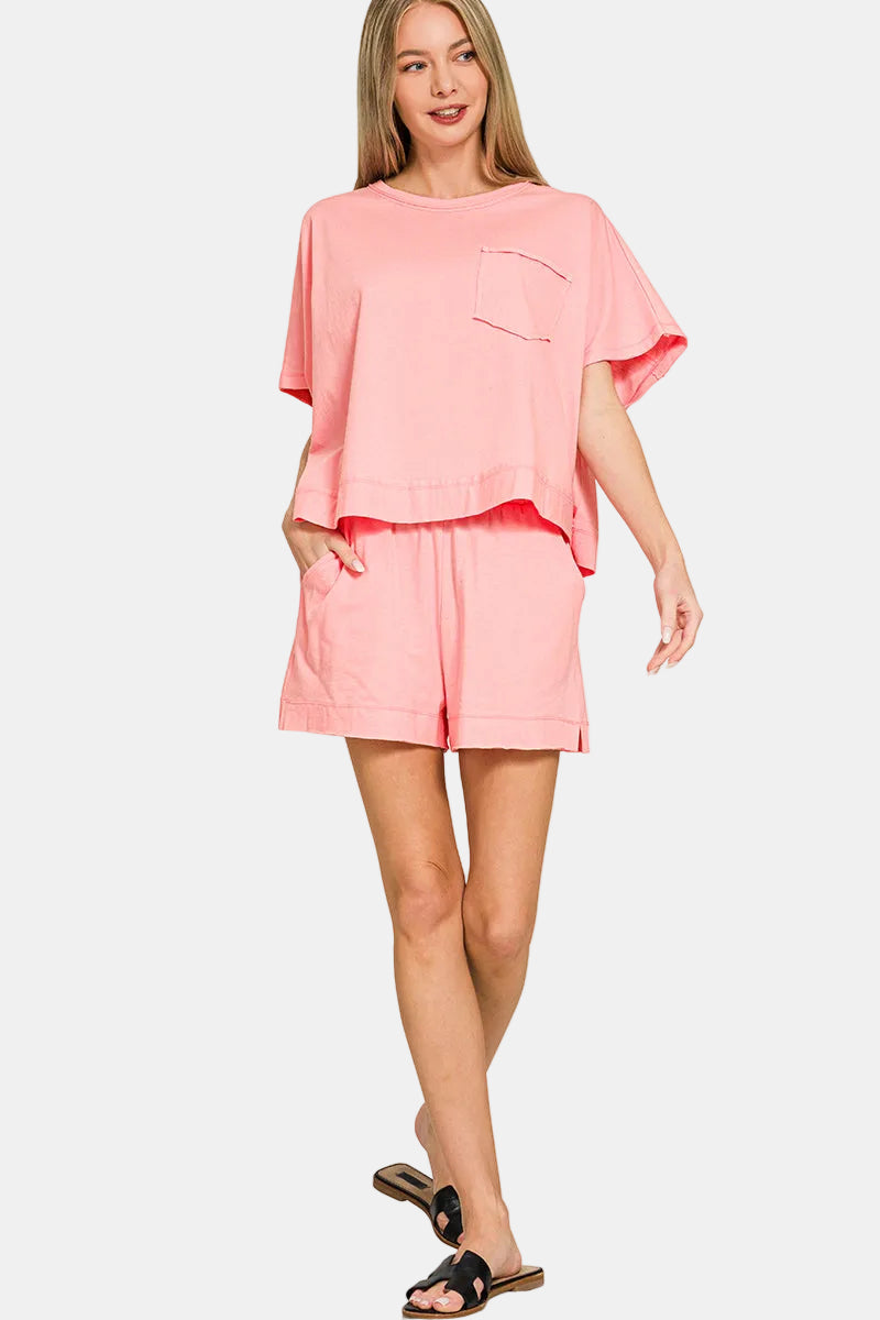 Exposed Seam Boxy Top & Shorts Set / H ASH JADE