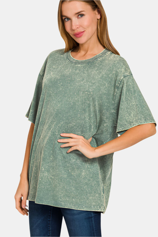 Washed Short Sleeve Top / ASH JADE