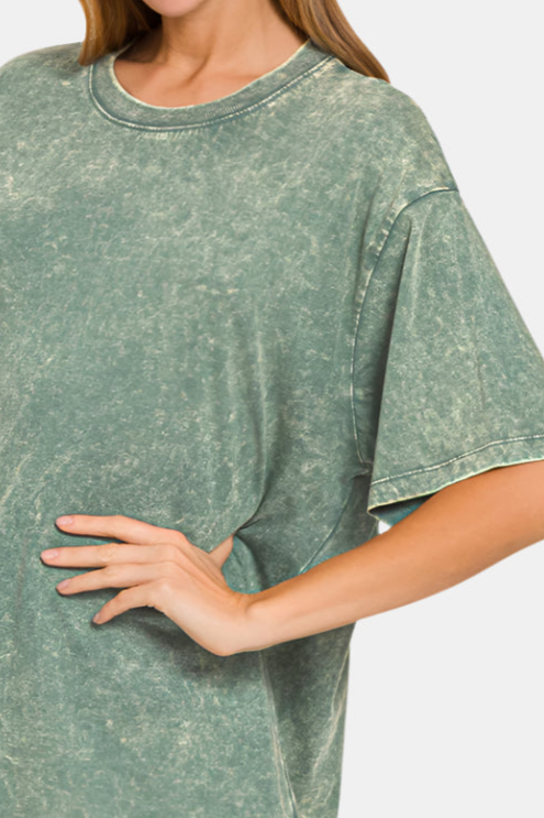Washed Short Sleeve Top / ASH JADE