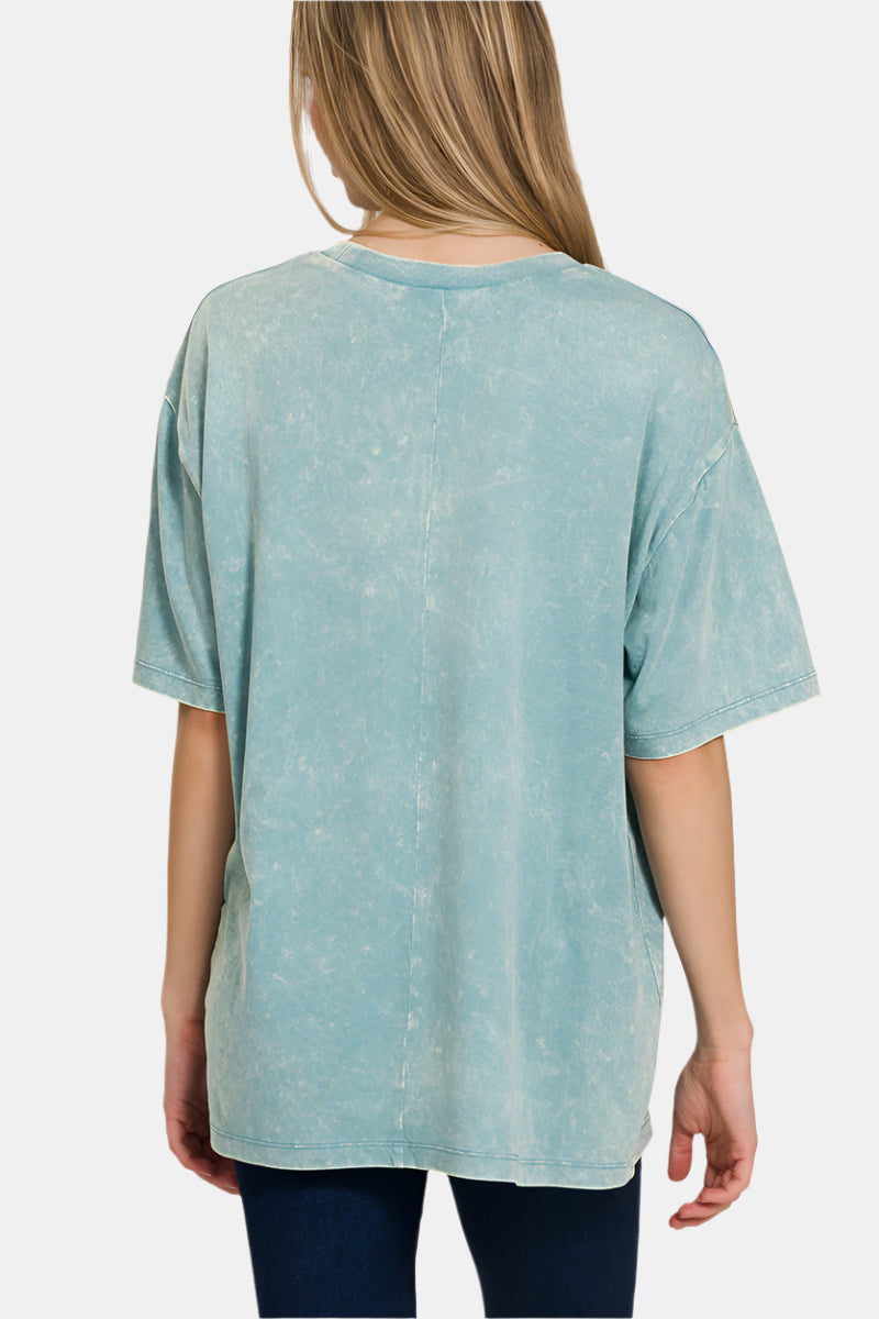 Washed Short Sleeve Top / ASH JADE
