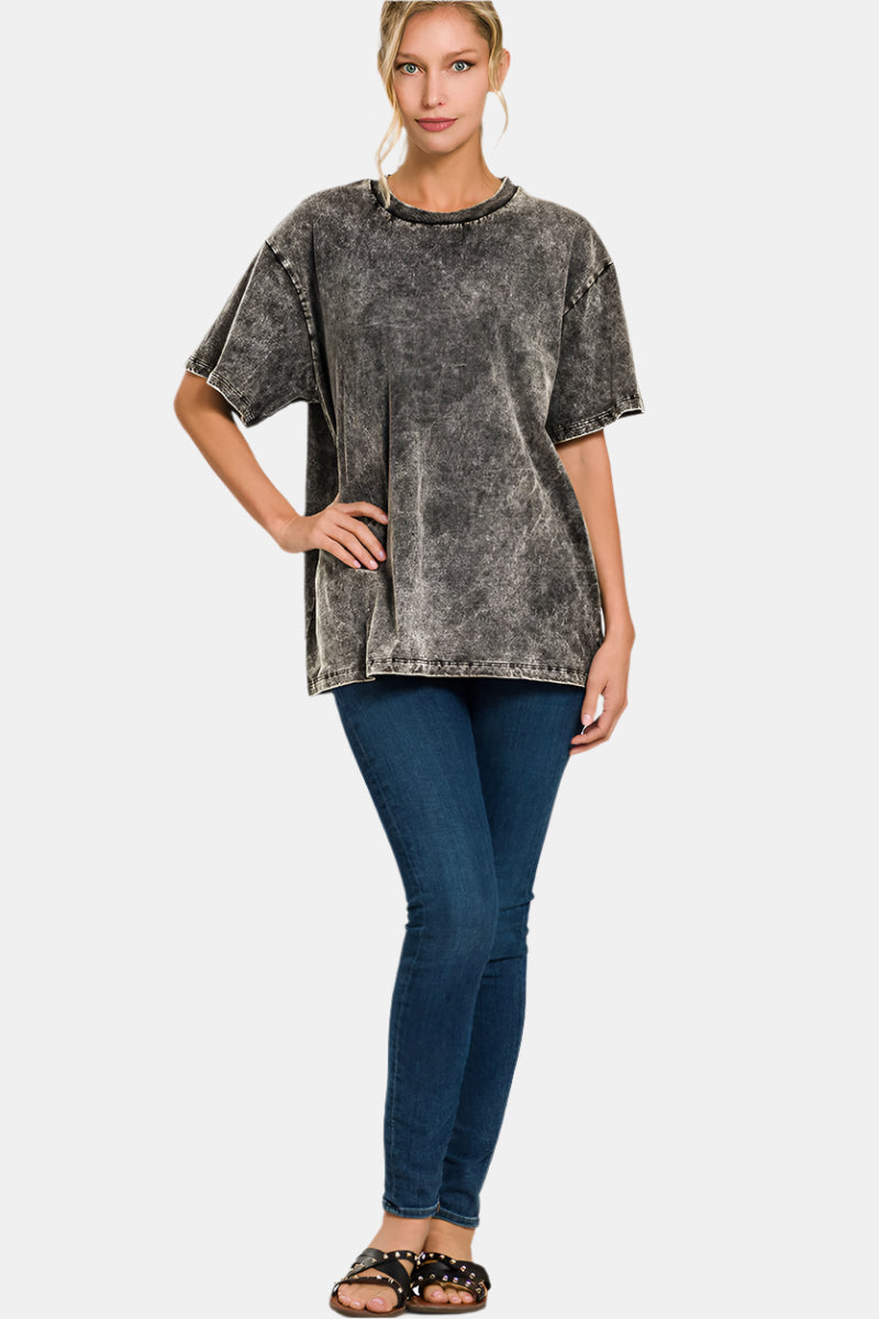Washed Short Sleeve Top / ASH JADE