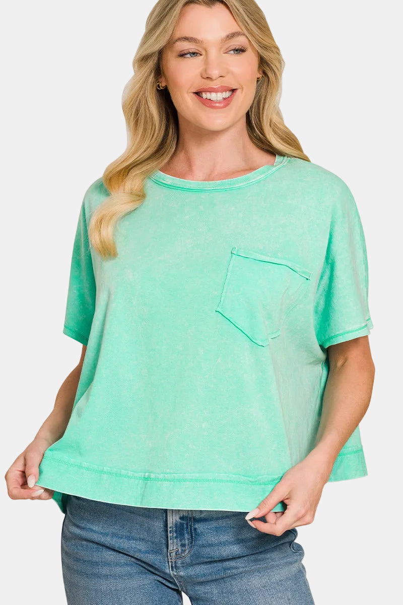 Acid Washed Oversized Top / MINT