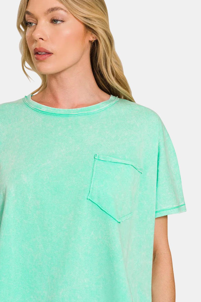 Acid Washed Oversized Top / MINT