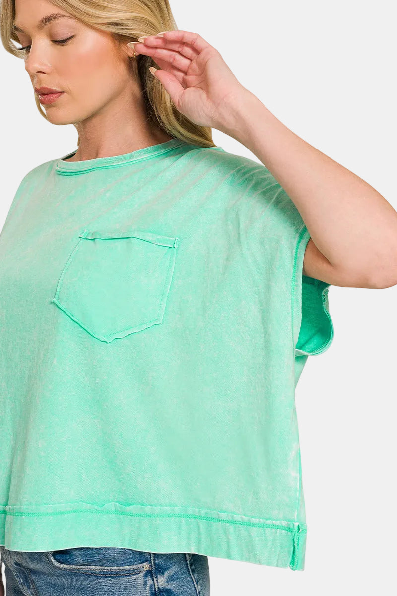 Acid Washed Oversized Top / MINT