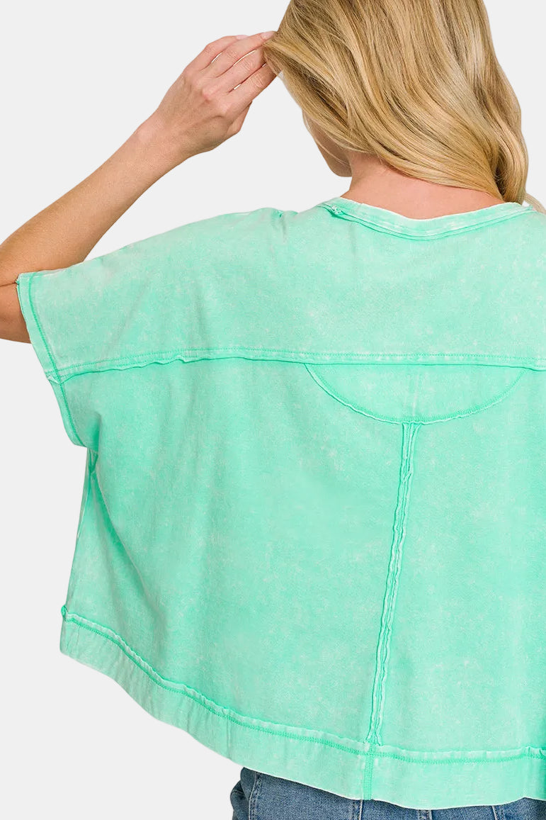 Acid Washed Oversized Top / MINT