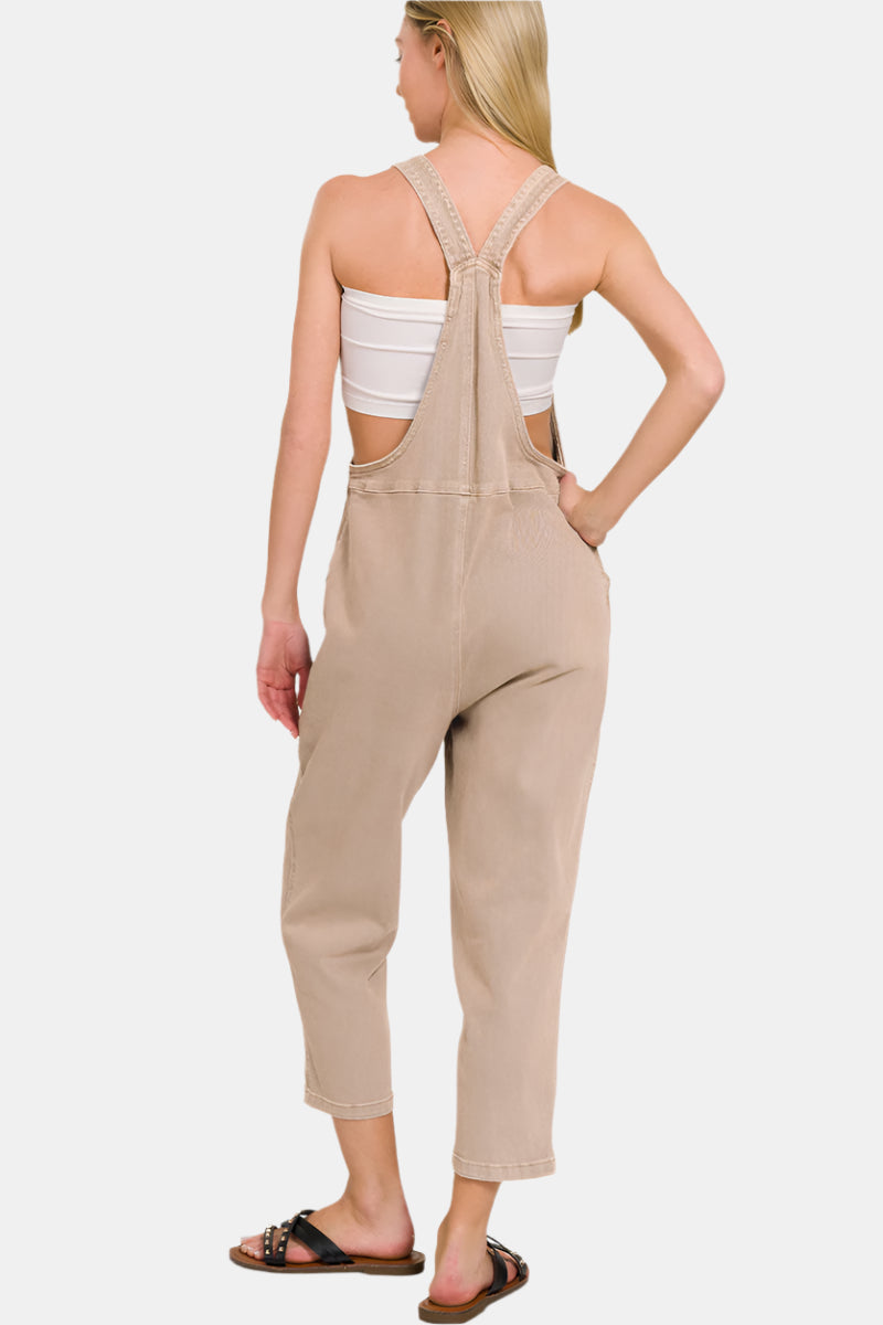 Washed Knot Strap Relaxed Fit Overalls / B VIOLET