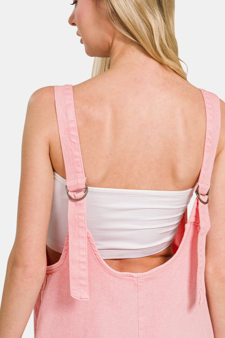 Casual Adjustable Strap Baggy Jumpsuit / BLACKBERRY