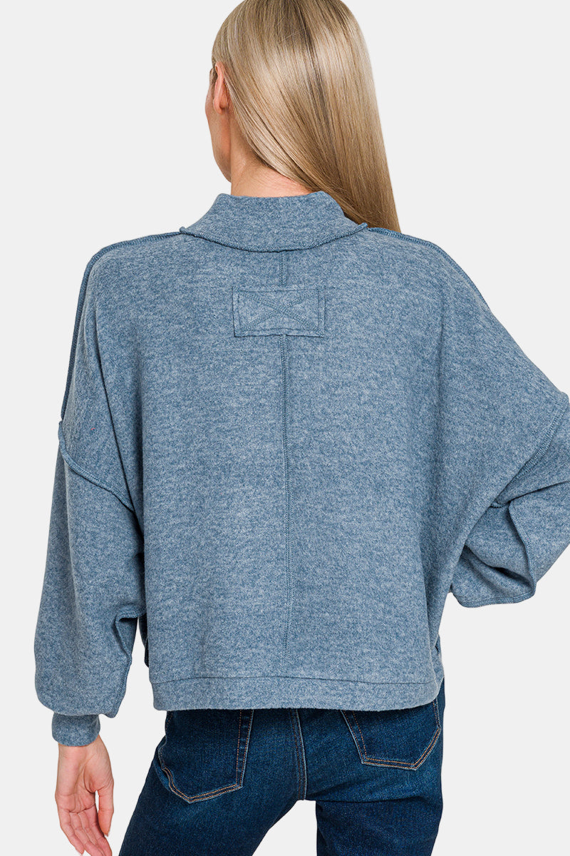 Brushed Melange Hacci Sweater / MOCHA
