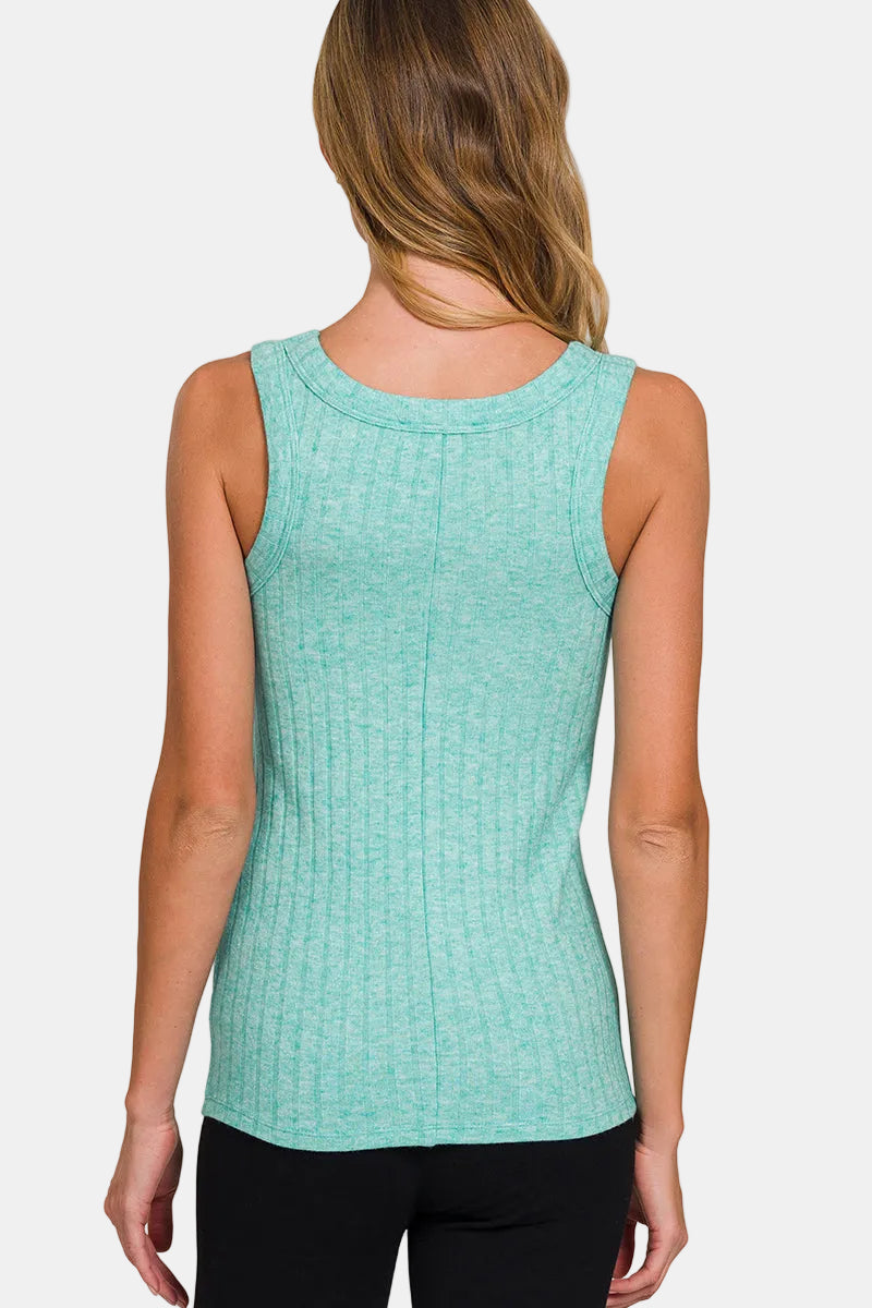 Melange Rib Tank Top / OFF WHITE