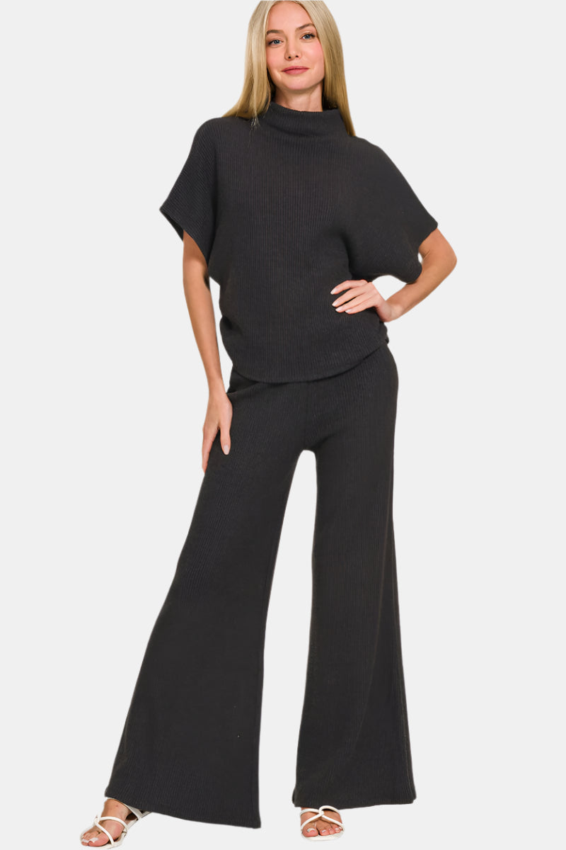 Knit Sweater Pants / BLACK