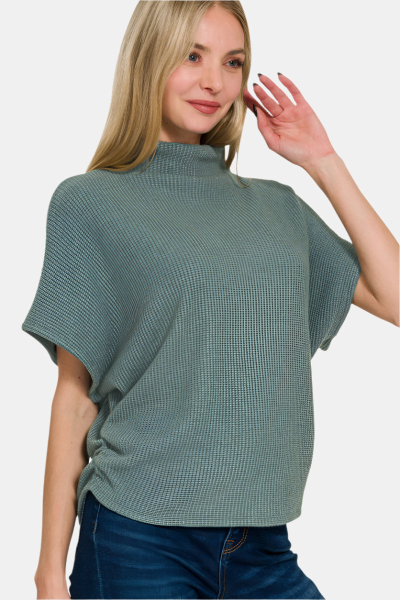 Sweater Mock Neck Top & Long Pants Set / B LAVENDER