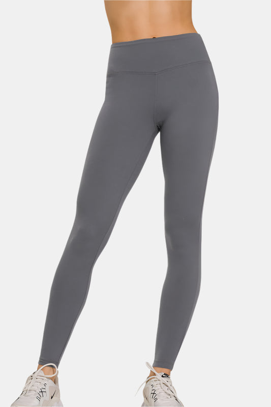 Microfiber Waistband Leggings / ASH GREY
