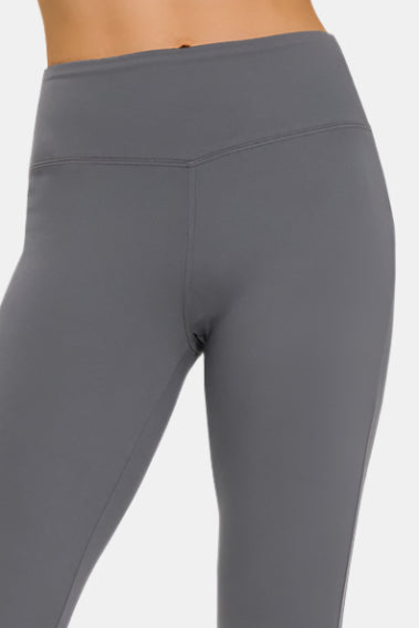 Microfiber Waistband Leggings / ASH GREY