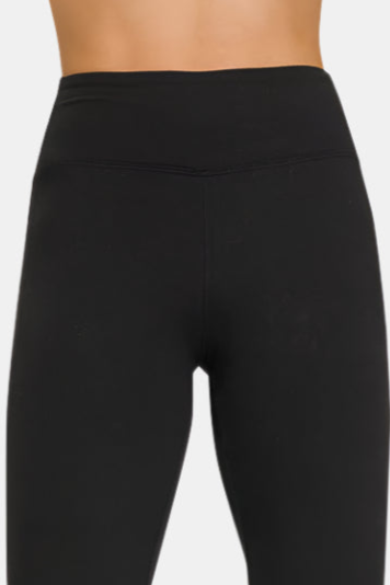 Microfiber Waistband Leggings / BLACK